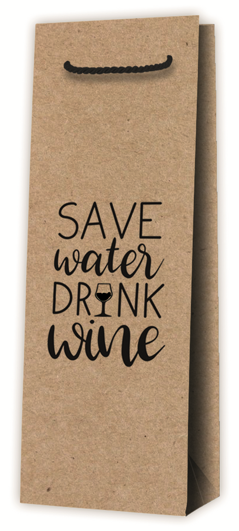 TREVINI Tragetasche SAVE WATER DRINK WINE